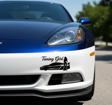 Tuning girl black design car sticker - TenStickers