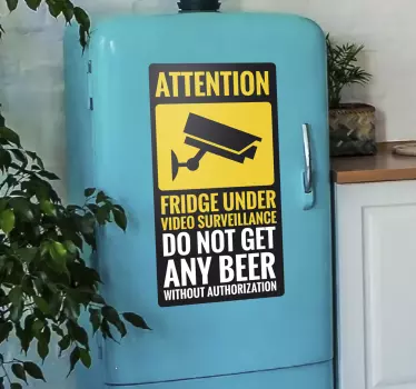 Under video surveillance fridge wrap - TenStickers