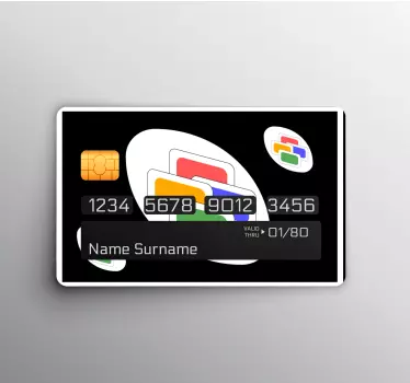 UNO card color change with original bank card sticker - TenStickers