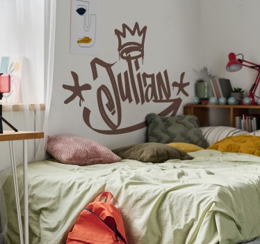 Custom urban monocolor name wall decal for teenagers - TenStickers