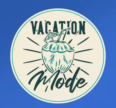 Vacation mode with cocktail Car Decal - TenStickers