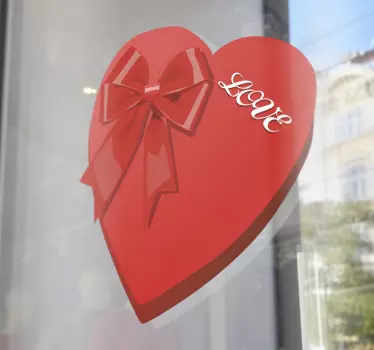 Valentine's Box Heart Wall Sticker - TenStickers