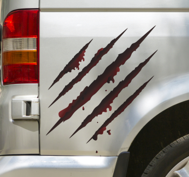 Van with scratch Car Decal - TenStickers
