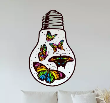 Vibrant butterfly illustration butterfly wall decal - TenStickers