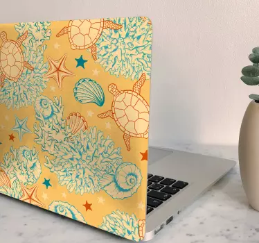 Vibrant ocean creatures laptop skin - TenStickers