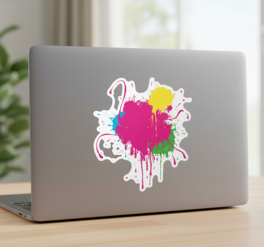 Vibrant paint splash laptop sticker - TenStickers
