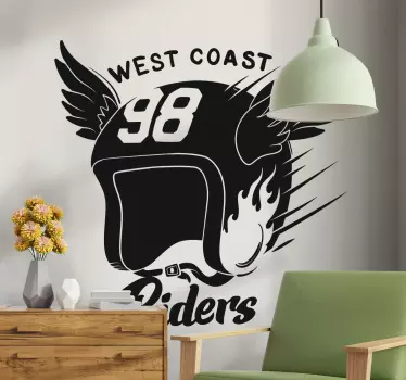 Video game sticker west coast riders helmet 98 - TenStickers