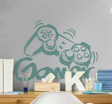 Video gamer controller video gaming wall sticker - TenStickers