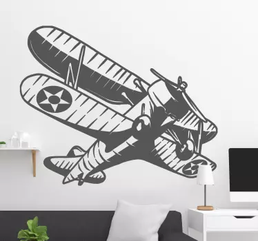 Vintage airplane  vintage wall sticker - TenStickers