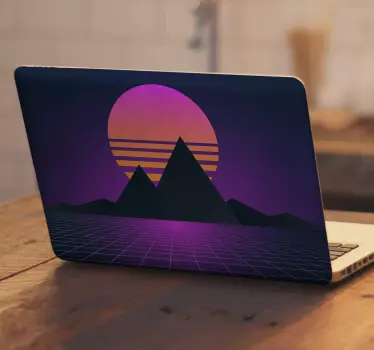 Vintage and retro sun laptop stickers - TenStickers