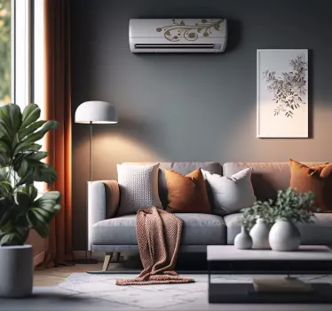Vintage floral air conditioner sticker - TenStickers