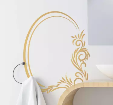 Vintage floral frame mirror wall decal - TenStickers