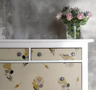 Vintage flowers decal for furniture - TenStickers
