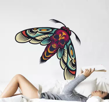 Vintage moth retro wall stickers - TenStickers