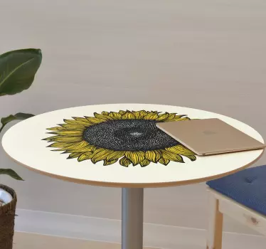 Vintage one sunflower  furniture sticker - TenStickers