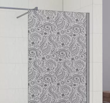 Vintage ornamental flower design shower screen sticker - TenStickers