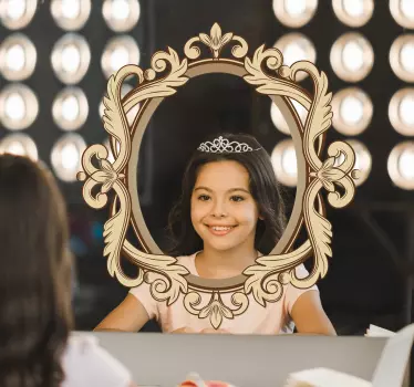 vintage oval frame mirror wall sticker - TenStickers