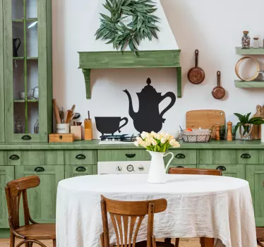 Vintage Teapot Wall Sticker - TenStickers