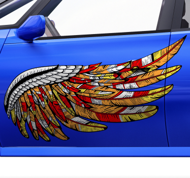 vintage wing Car Decal - TenStickers