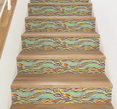 Vintage Zebra animal print Stair decals - TenStickers