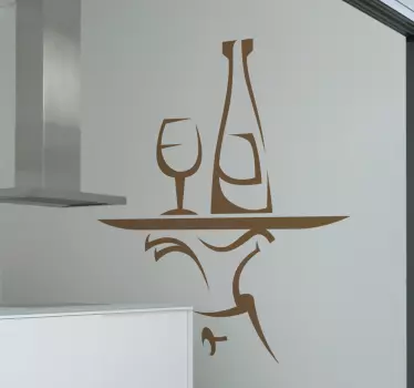 Kitchen wall sticker waiters tray - TenStickers