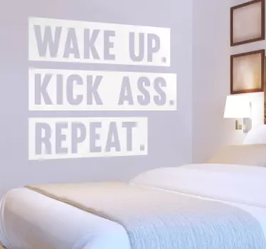 Wake up phrase wall decal - TenStickers