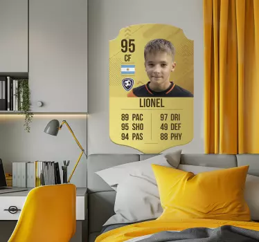 walkout personalized card football sticker - TenStickers