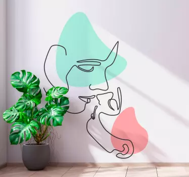 Wall art sticker minimalist line portrait - TenStickers