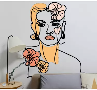 Wall art sticker modern woman illustration - TenStickers