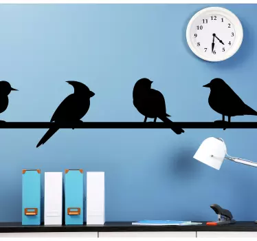 Wall border sticker avian on cable - TenStickers