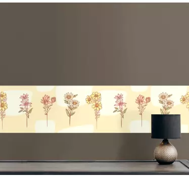 Wall border sticker flower plant arrangement - TenStickers