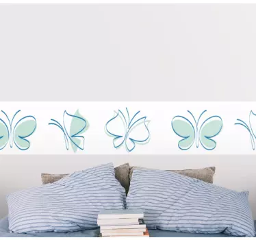 Wall border sticker graceful butterfly emblem - TenStickers