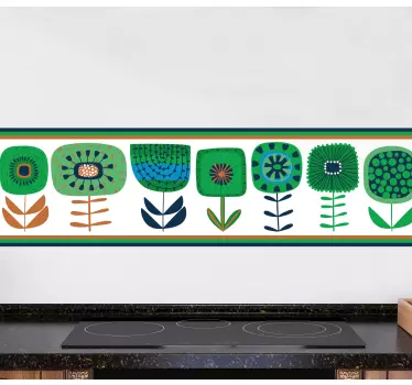 Wall border sticker stylized floral design - TenStickers