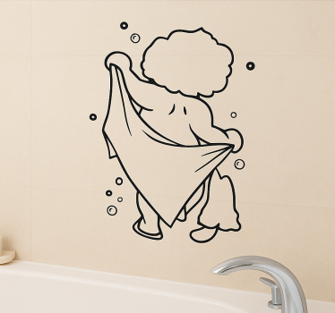 Wall decal for bathroom dry off gently - TenStickers
