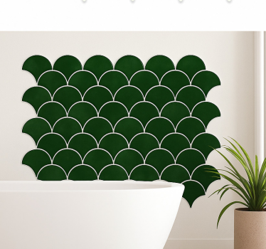 Wall decal for bathroom emerald green fish scale - TenStickers