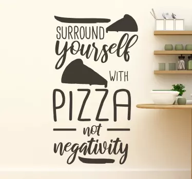 Wall quote in Pizza we trust food wall decal - TenStickers