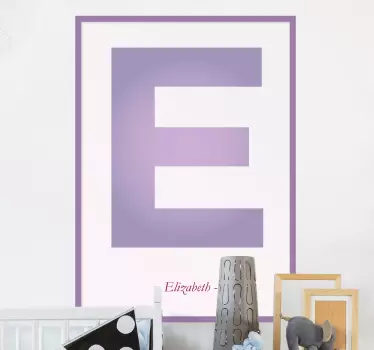 Wall sticker for kids custom purple initial - TenStickers