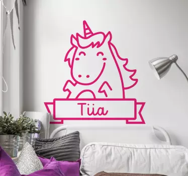 Wall sticker for kids customizable unicorn design - TenStickers