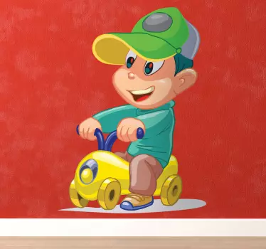 Wall sticker for kids happy child riding - TenStickers