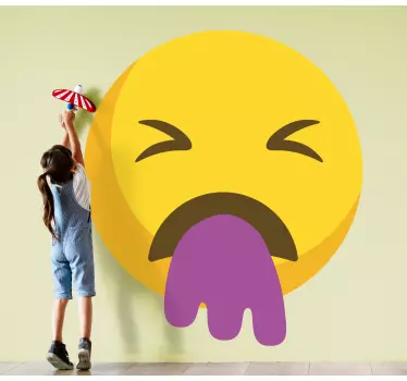 Wall sticker for kids melancholy emoji face - TenStickers