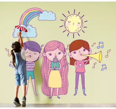 Wall sticker for kids musical kids cheer - TenStickers