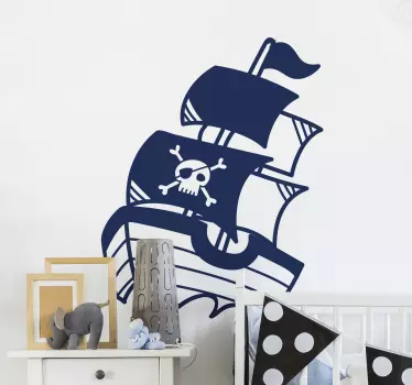 Wall sticker for kids pirate ship design - TenStickers