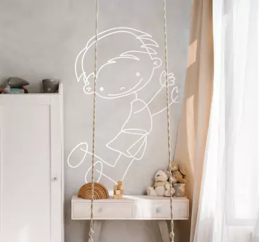 Wall sticker for kids playful child outline - TenStickers