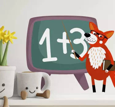 Wall sticker for kids playful teaching fox - TenStickers