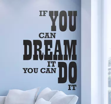 Walt Disney you can do it motivational wall sticker - TenStickers