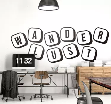 Wanderlust Text Design quote sticker - TenStickers
