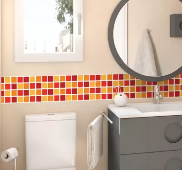 Warm colours bathroom tile sticker - TenStickers