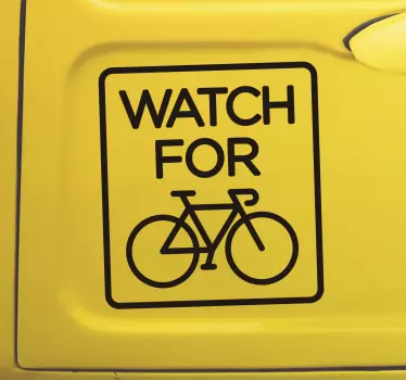 Watch for cyclist Car Decal - TenStickers