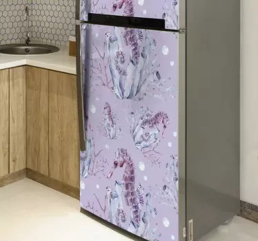 Watercolor seahorse  fridge decals - TenStickers