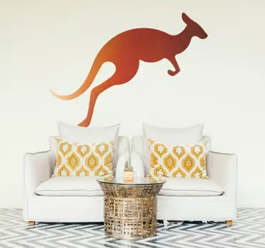 Watercolour Kangaroo Animal Wall Sticker - TenStickers